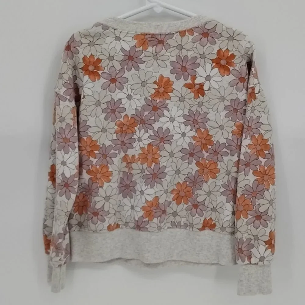Carter's Kids Floral Sweatshirt in Orange and Purple Crew Neck size 7